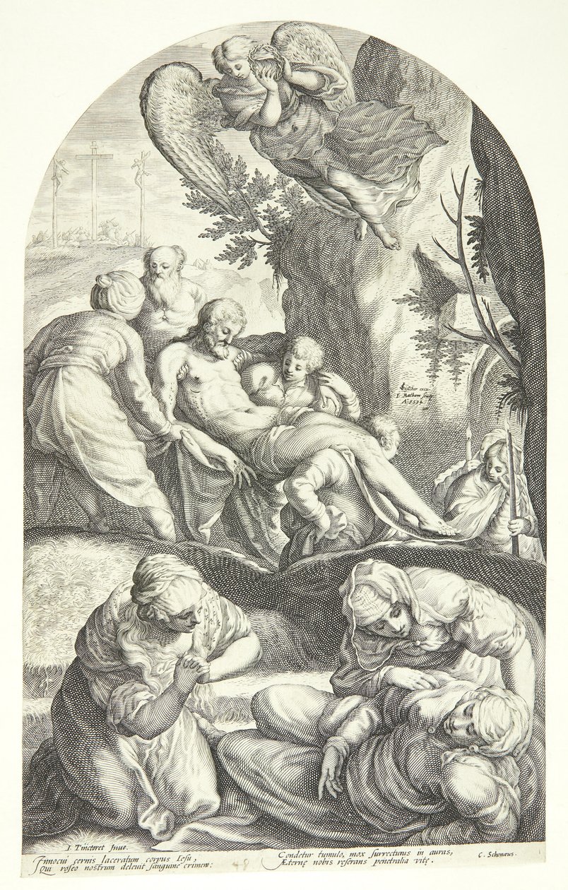 De graflegging van Christus door Jacob Matham