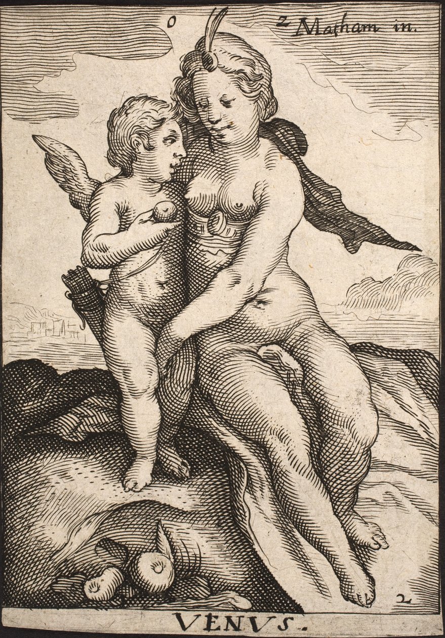 Venus en Amor door Jacob Matham