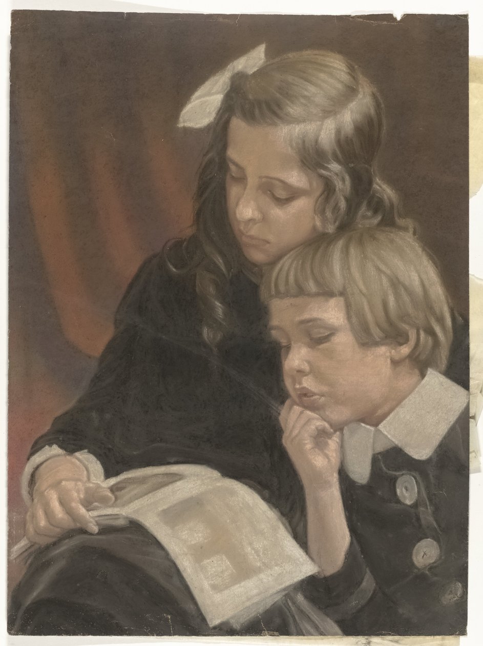 Portret van Mies en Co Merkelbach door Jacob Merkelbach