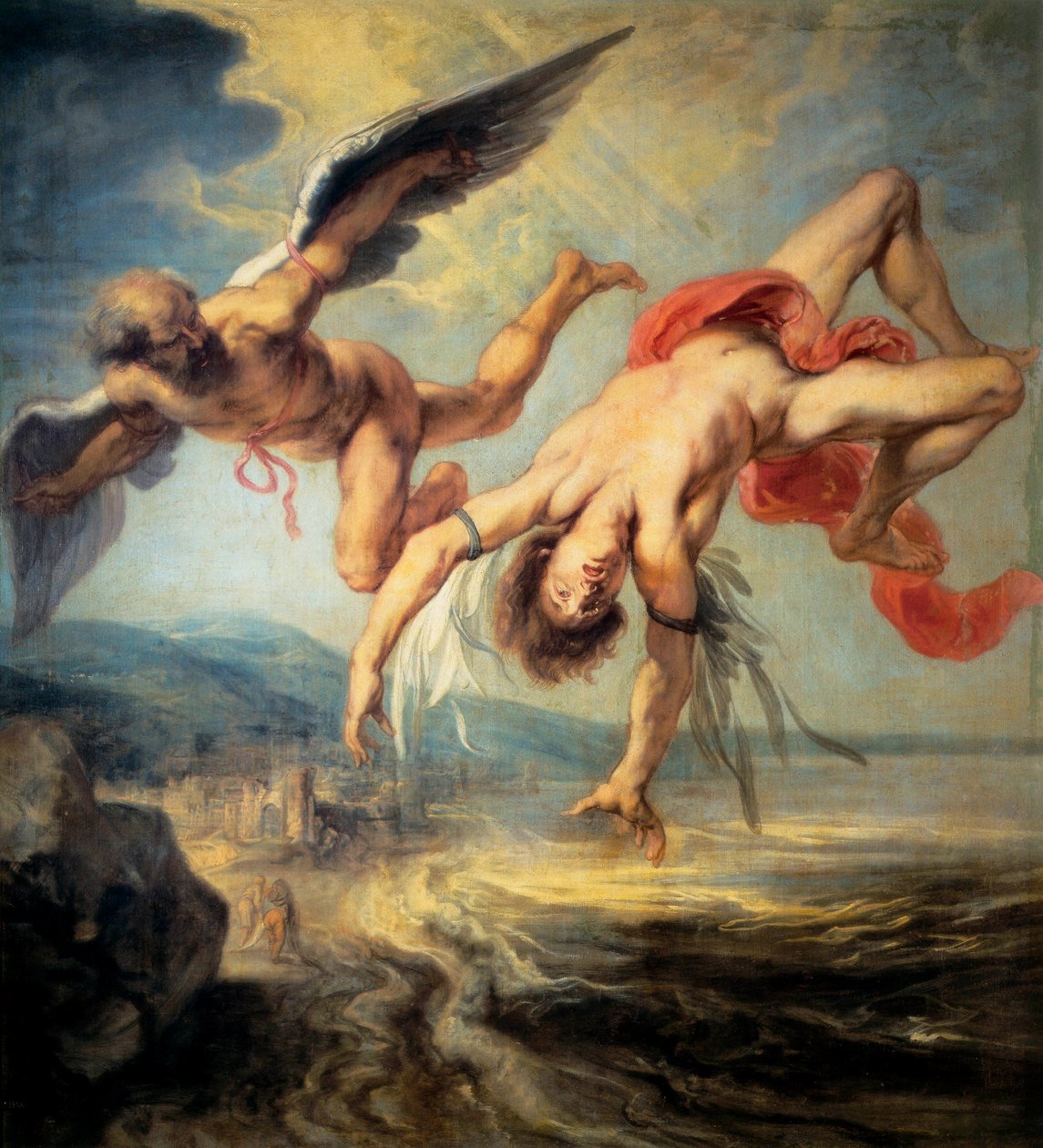 De val van Icarus door Jacob Peter Gowy