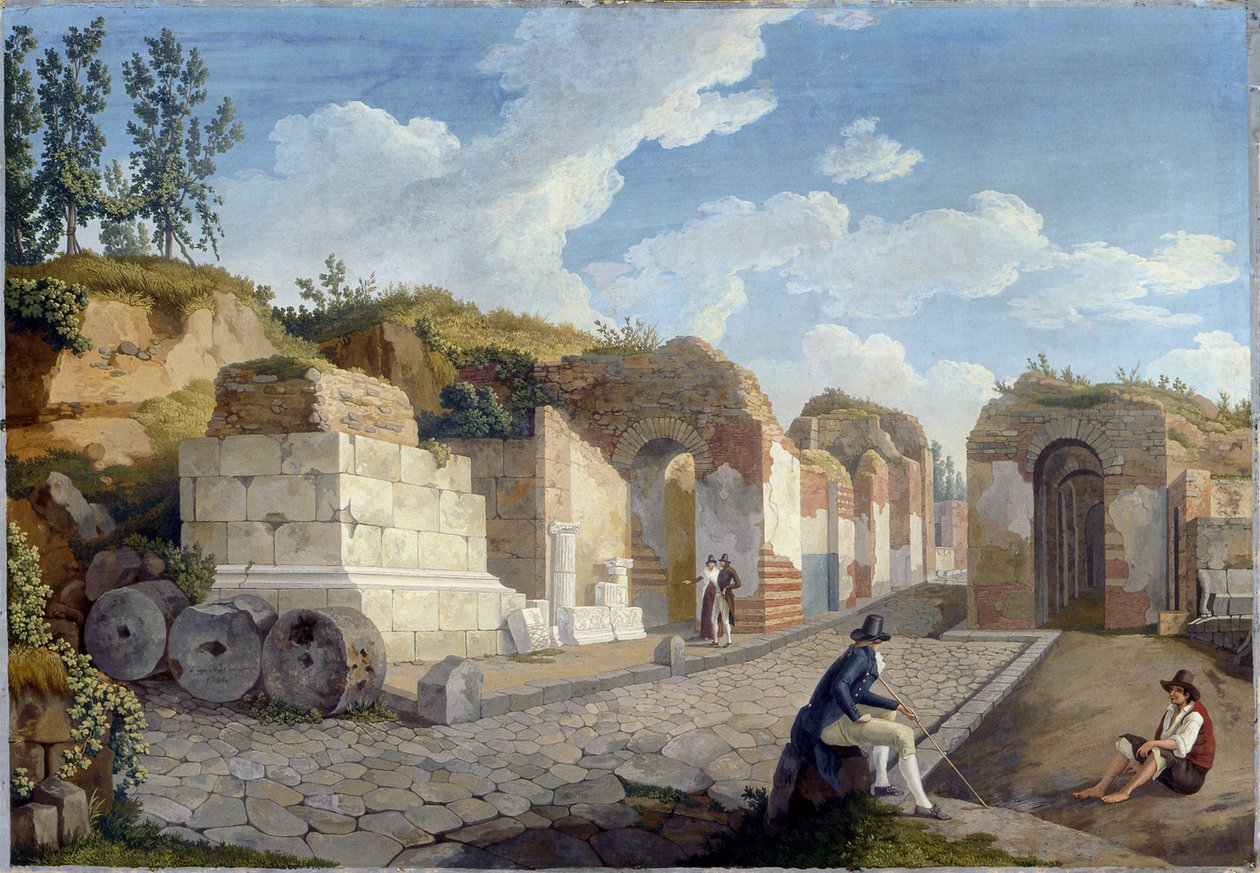Engels:  De Herculaneum Poort in Pompeii door Jacob Philipp Hackert