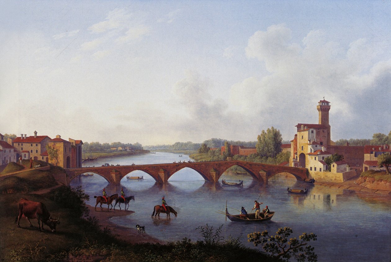 De Ponte a Mare in Pisa door Jacob Philipp Hackert