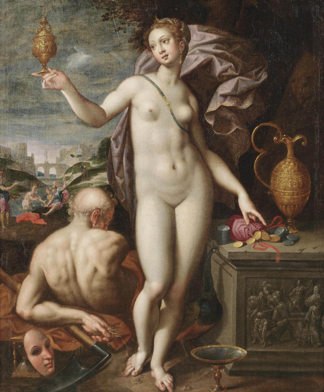 Juno met een gouden vat door Jacob de Backer