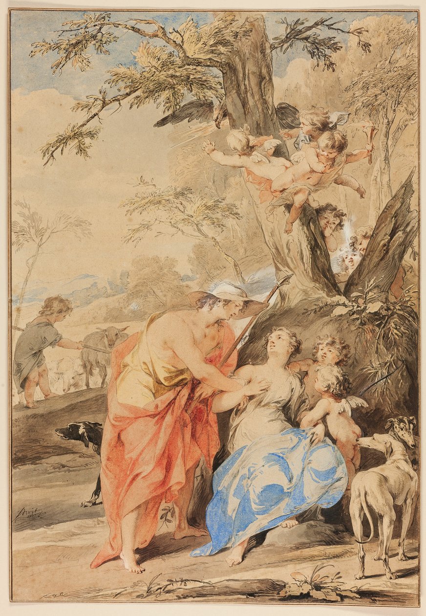 Jupiter en Mnemosyne door Jacob de Wit