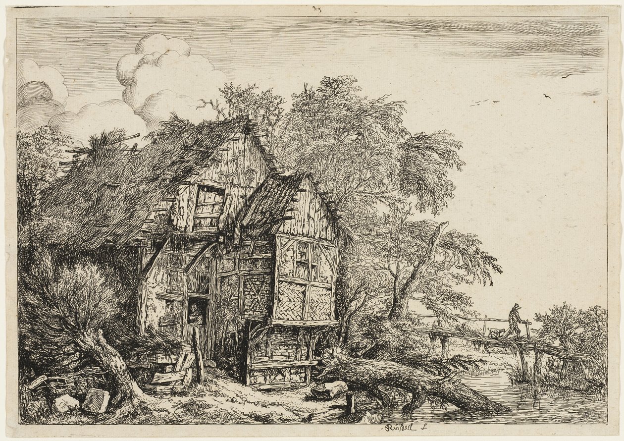 De kleine brug door Jacob van Ruisdael