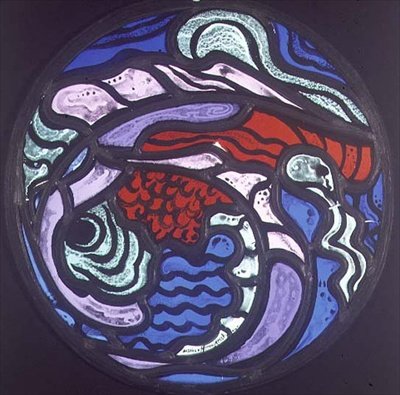 Abstracte compositie, medaillon door Jacoba van Heemskerck