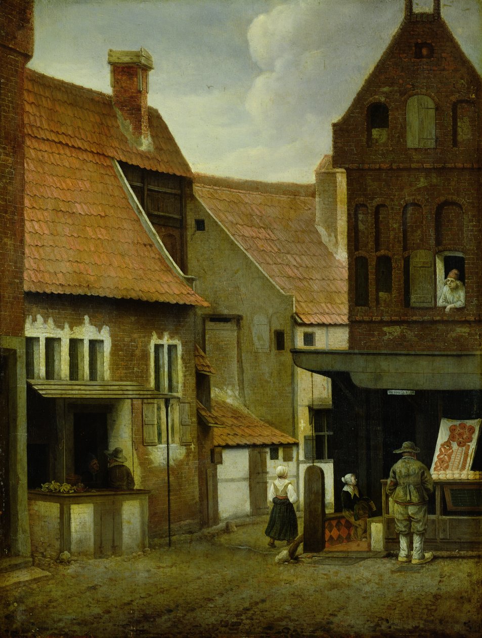 Straatscène door Jacobus Vrel or Frel