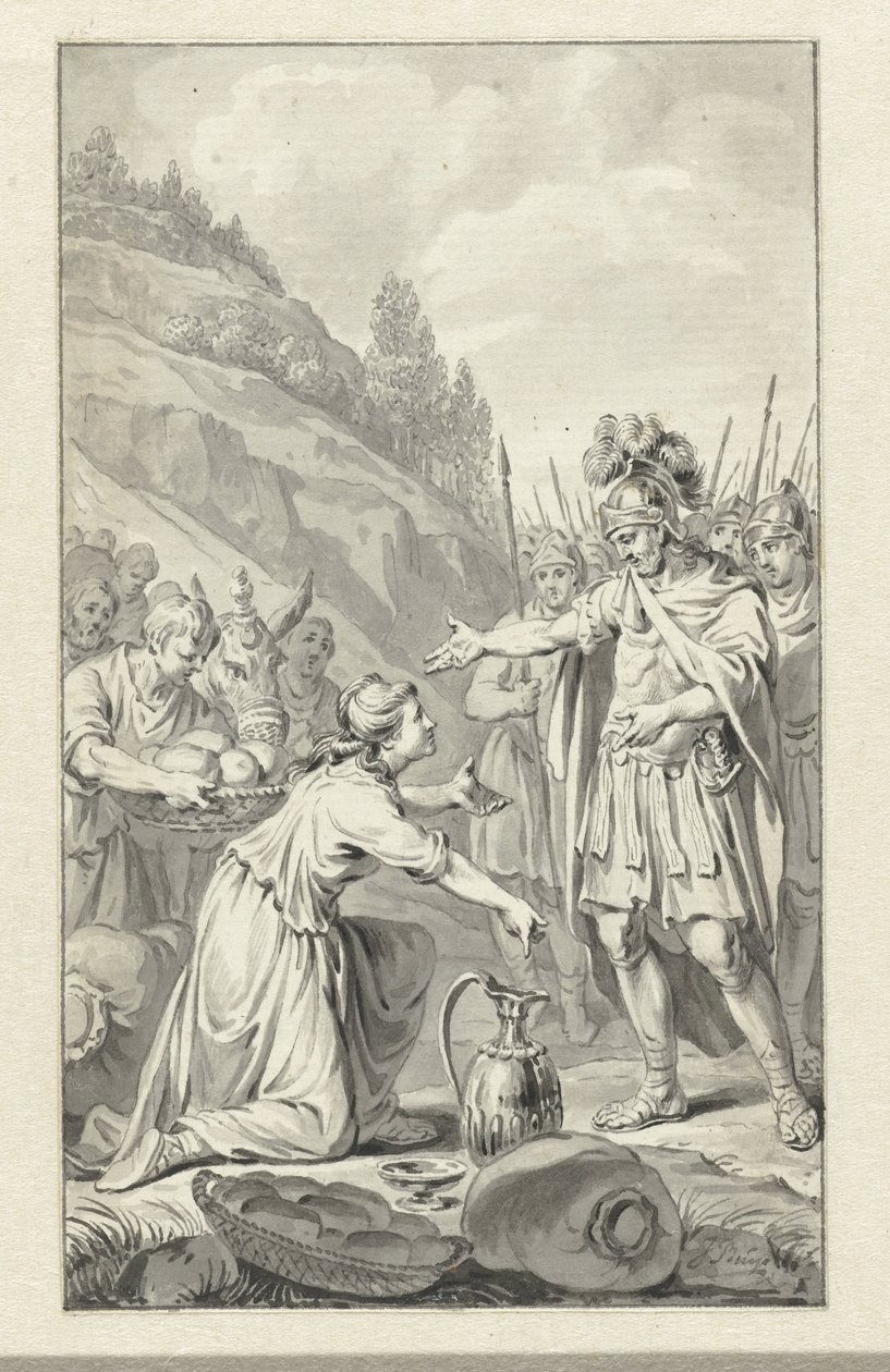 David en Abigaïl door Jacobus Buys
