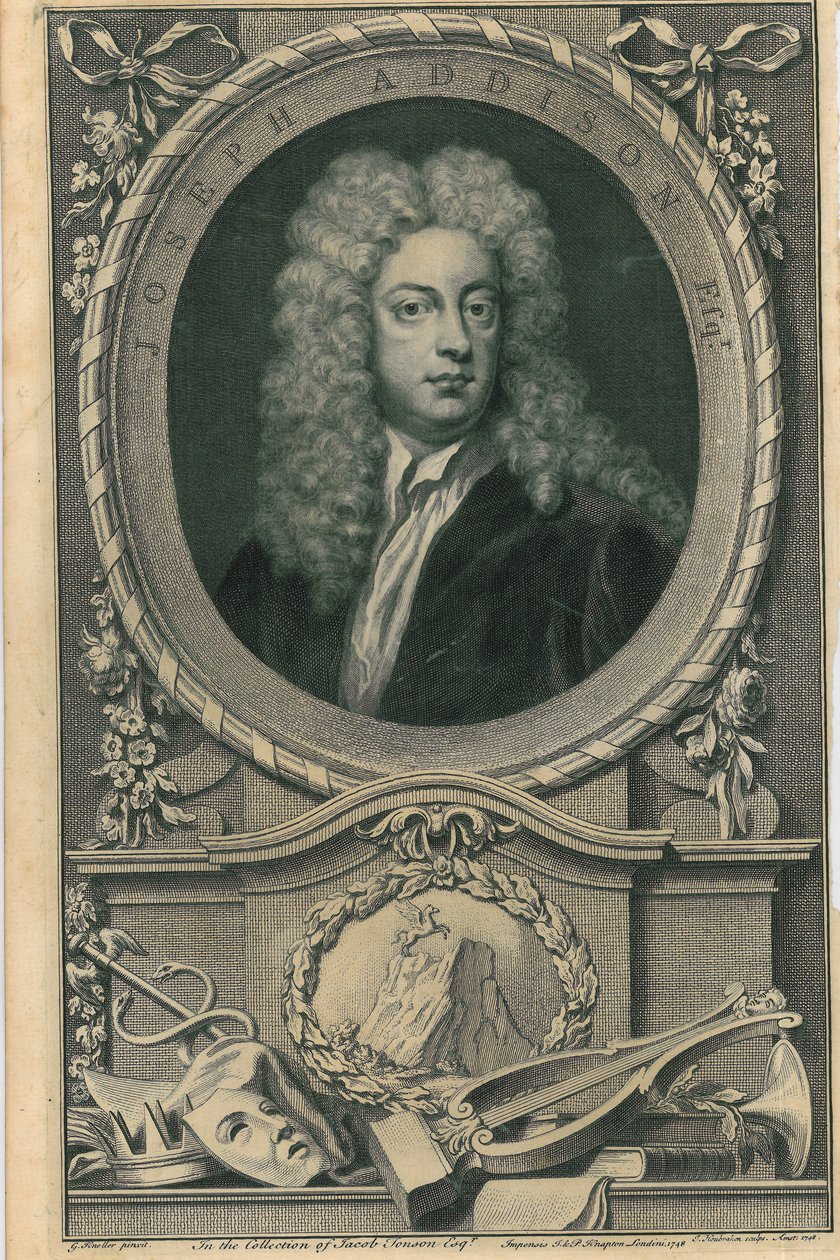 Joseph Addison door Jacobus Houbracken