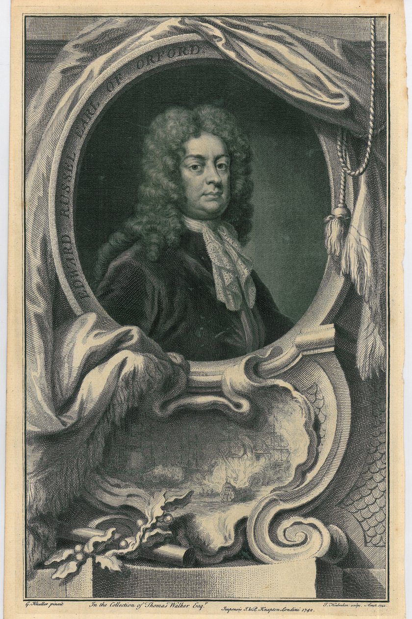 Edward Russell, Graaf van Orford, ca.1742 door Jacobus Houbraken
