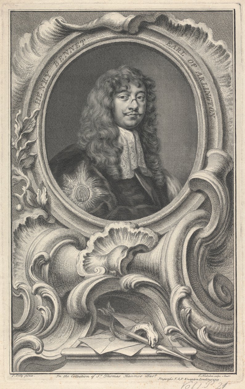 Henry Bennet, 1e Graaf van Arlington door Jacobus Houbraken