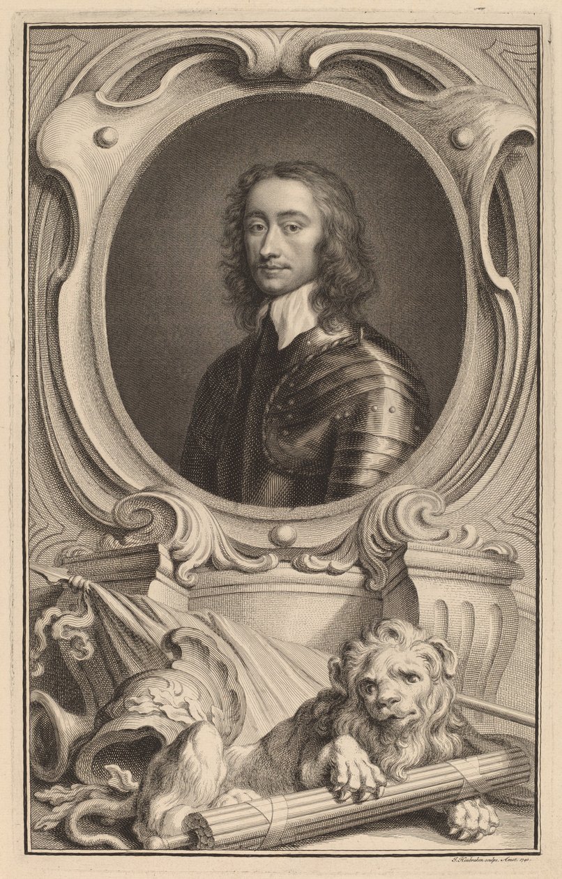 Generaal Charles Fleetwood door Jacobus Houbraken after Robert Walker