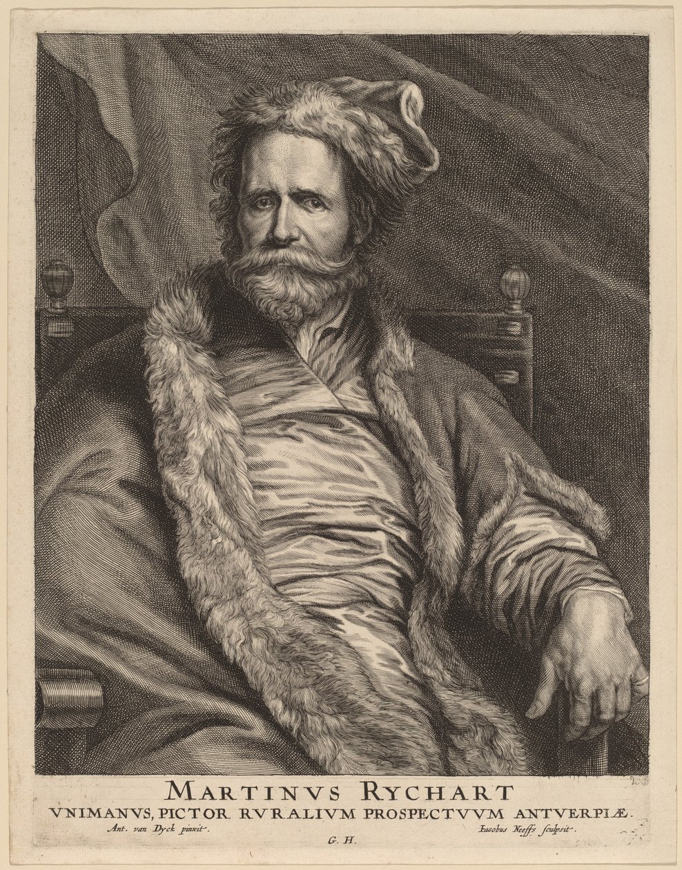 Martin Rijckaert door Jacobus Neeffs, after Sir Anthony van Dyck