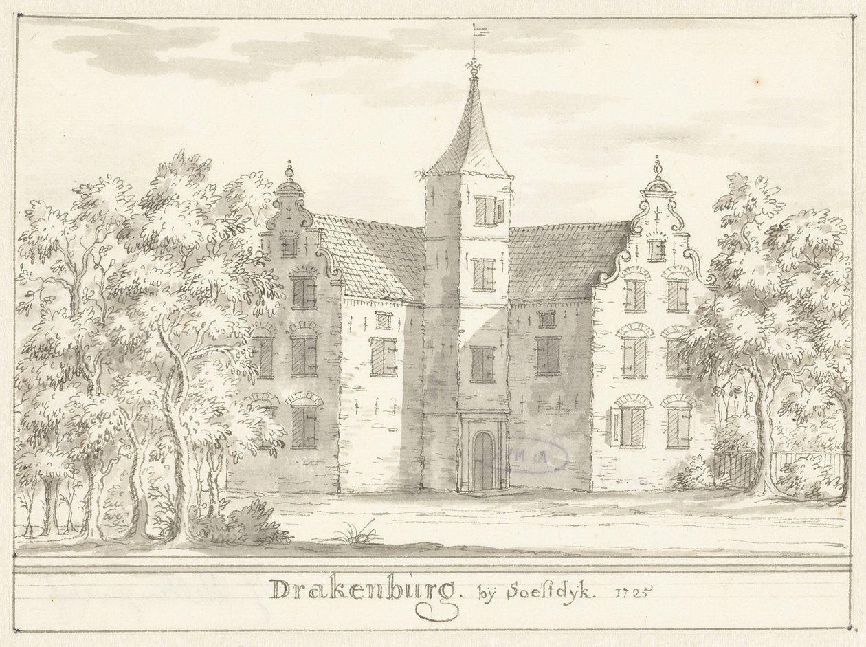 Het kasteel Drakenburg bij Soestdijk door Jacobus Stellingwerff
