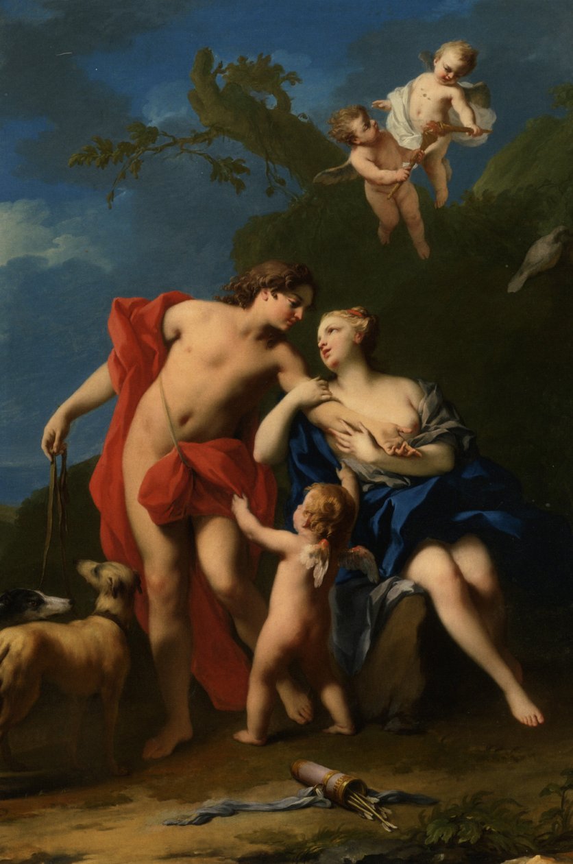 Venus en Adonis door Jacopo Amigoni