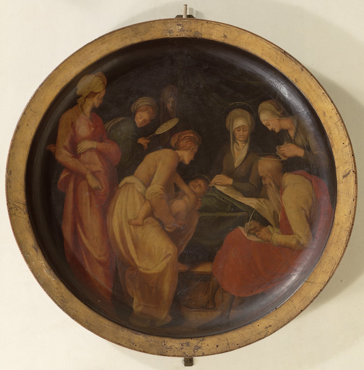 De geboorte van Johannes de Doper, ca. 1526 door Jacopo Pontormo
