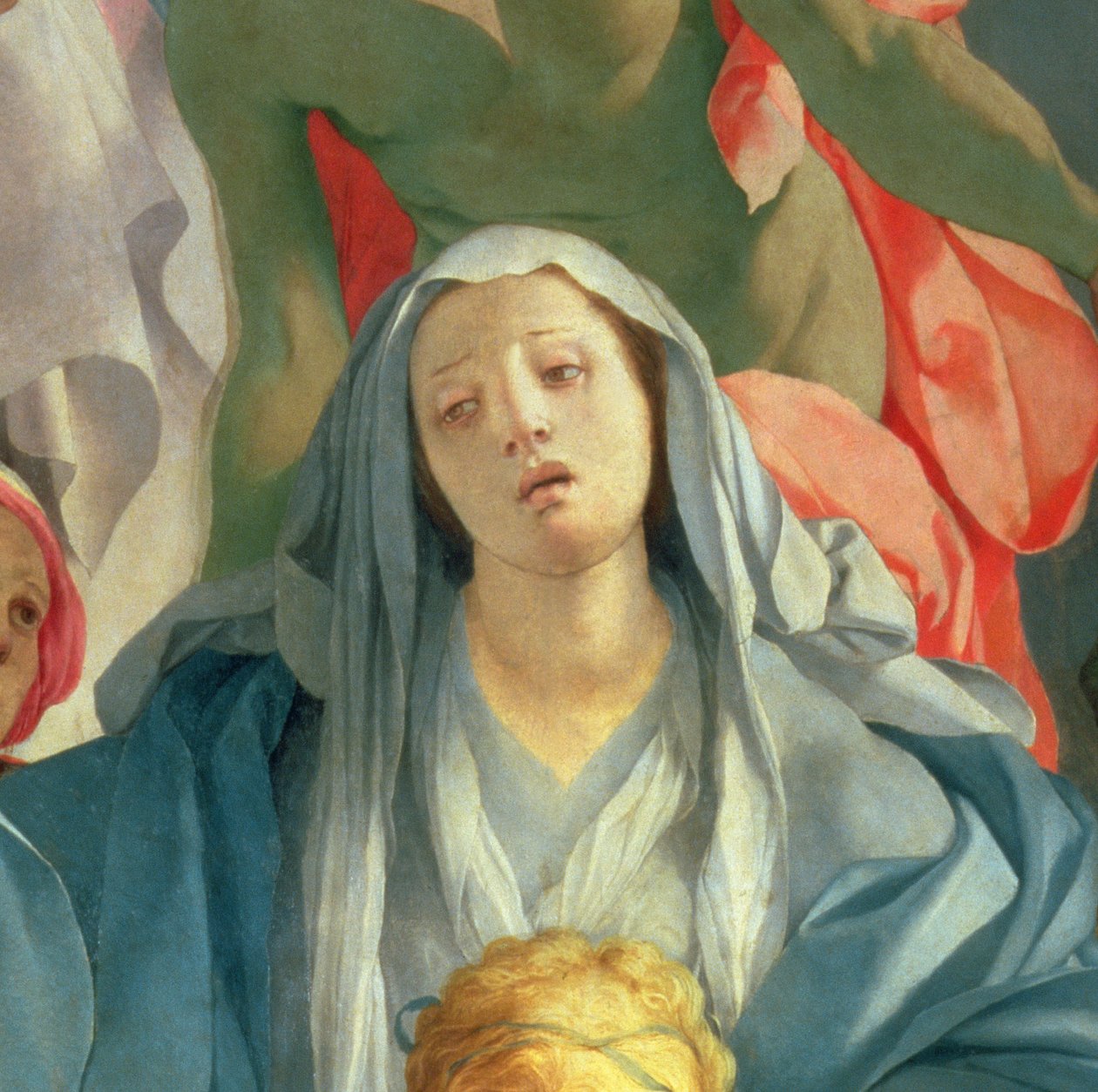 De kruisafneming van Christus, 1525-28 (detail) door Jacopo Pontormo