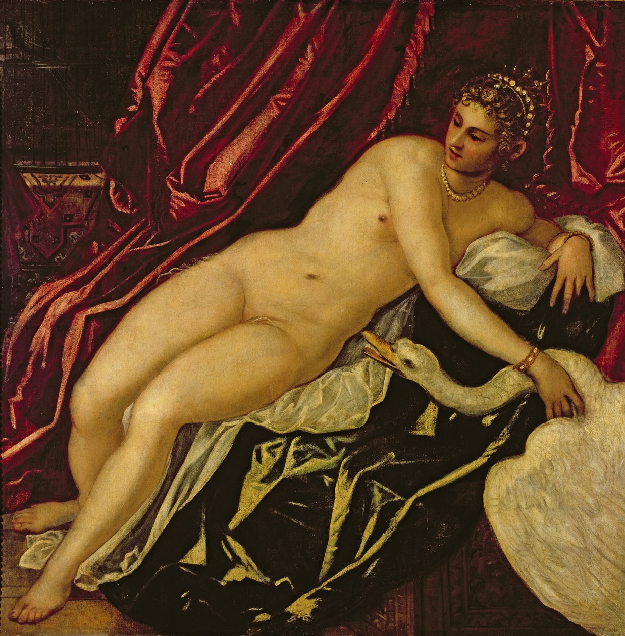Leda en de zwaan, c.1545-47 (detail) door Jacopo Robusti Tintoretto