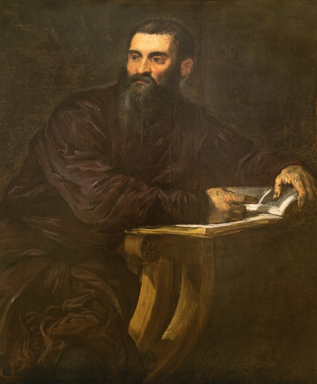 Portret van een Bebaarde Man met een Boek door Jacopo Robusti Tintoretto