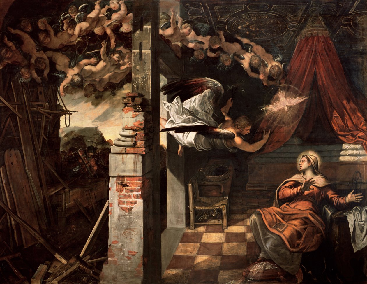 De Aankondiging door Jacopo Robusti Tintoretto