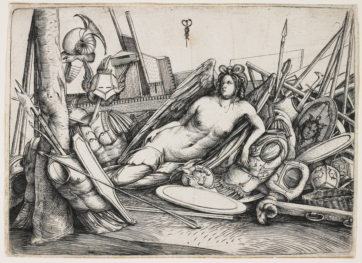 Overwinning Liggend Tussen Trofeeën, c. 1510 door Jacopo de Barbari