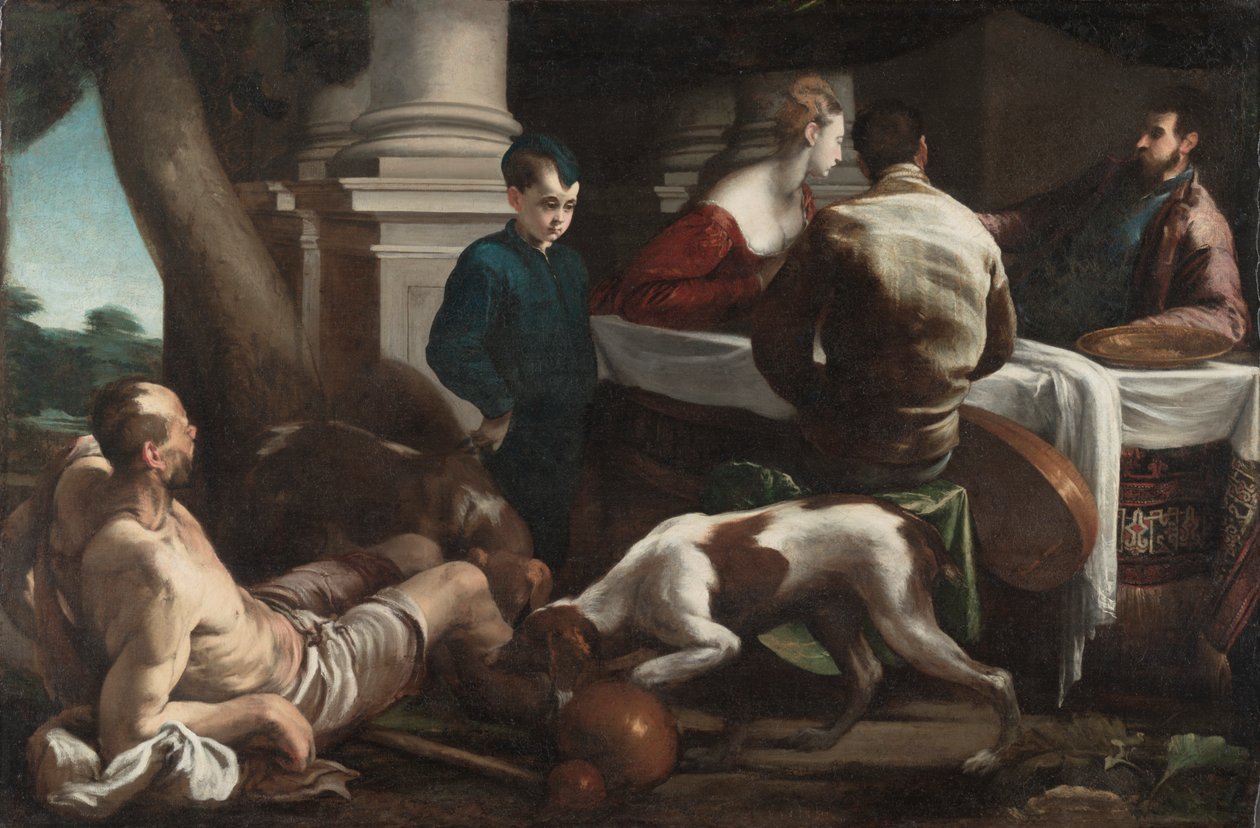 Lazarus en de Rijke Man, ca. 1550 door Jacopo Bassano