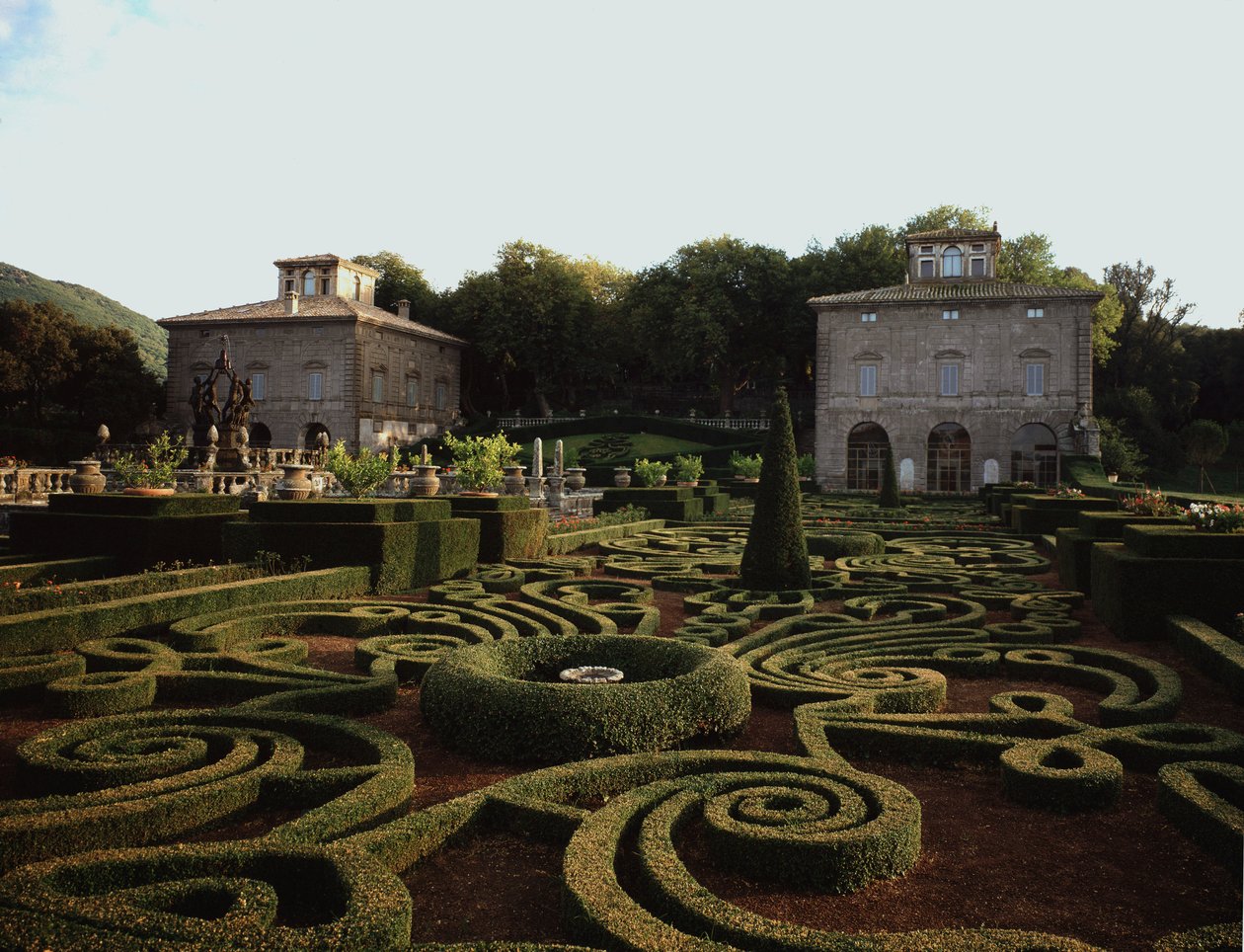 Uitzicht op Villa Lante door Jacopo Vignola