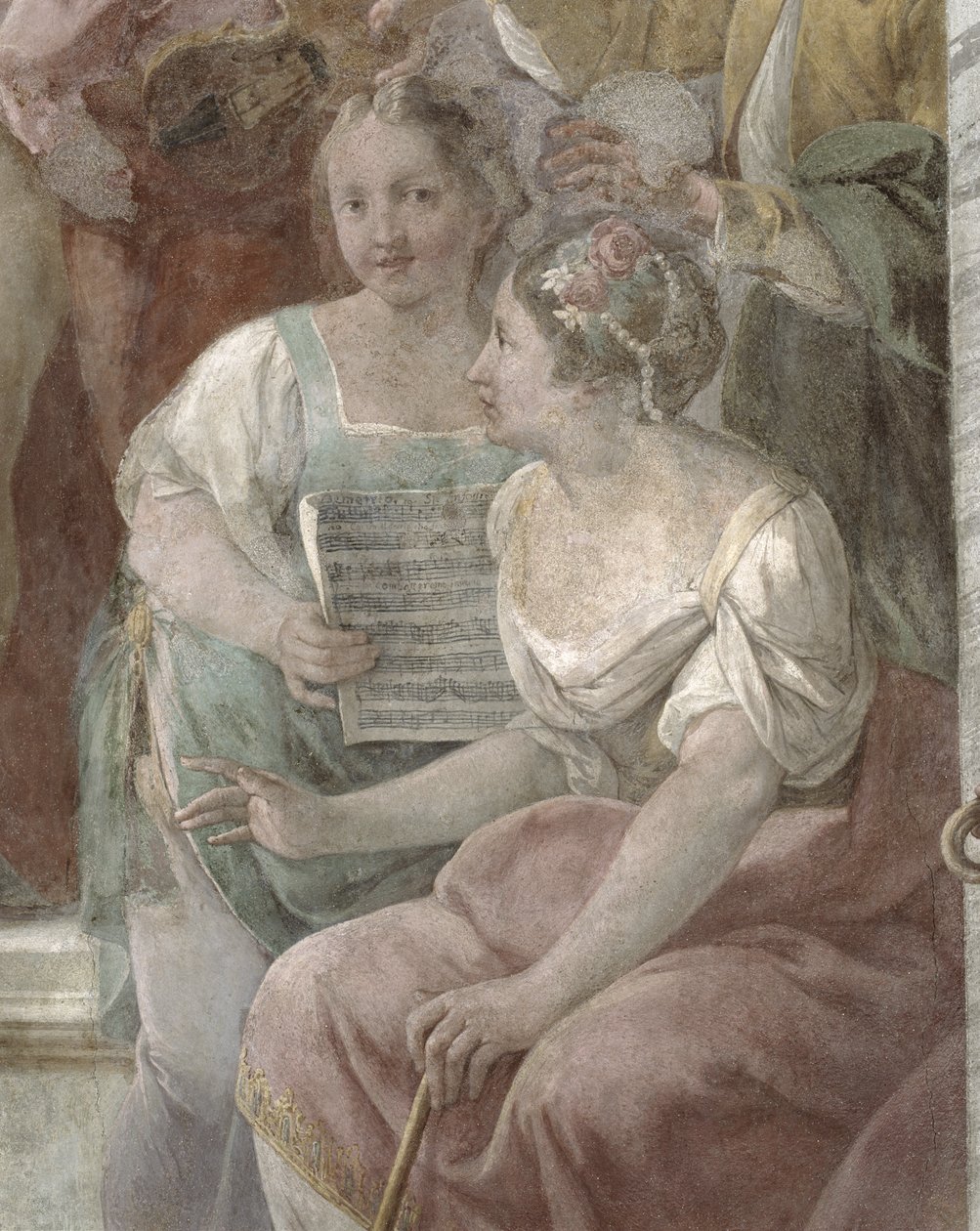 Muziekkamer (fresco) door Jacopo Guarana