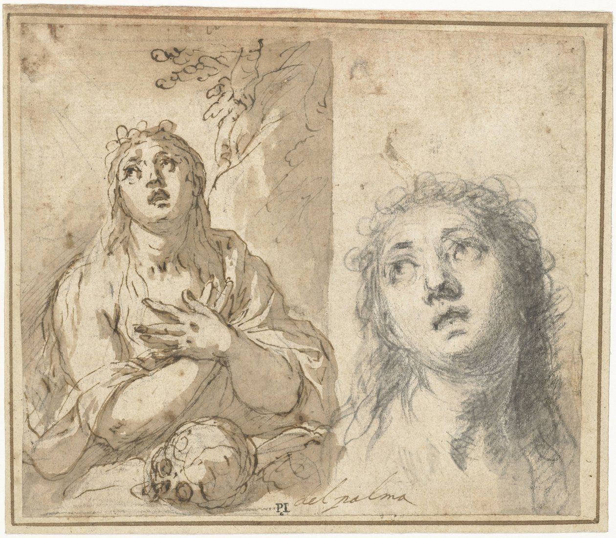 Boetvaardige Magdalena in een landschap door Jacopo Palma (il Giovane)
