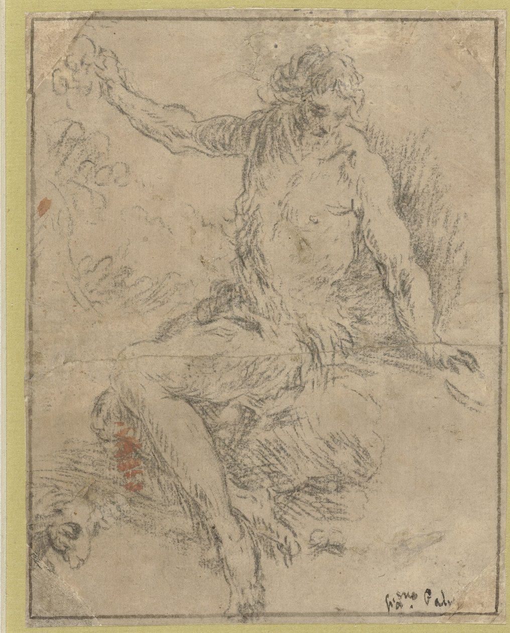 Zittende Johannes de Doper door Jacopo Palma (il Giovane)