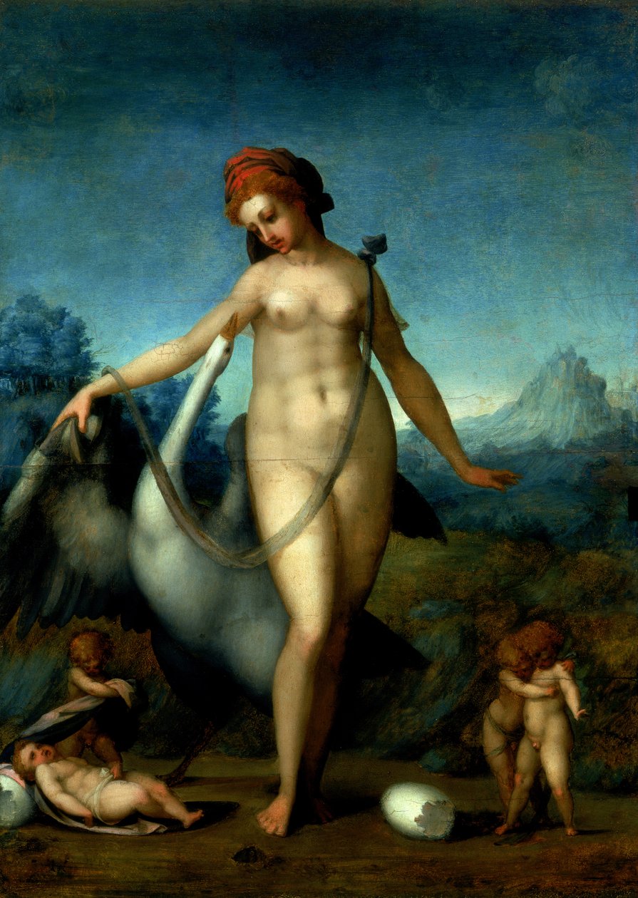 Leda en de Zwaan, c.1512-13 door Jacopo Pontormo