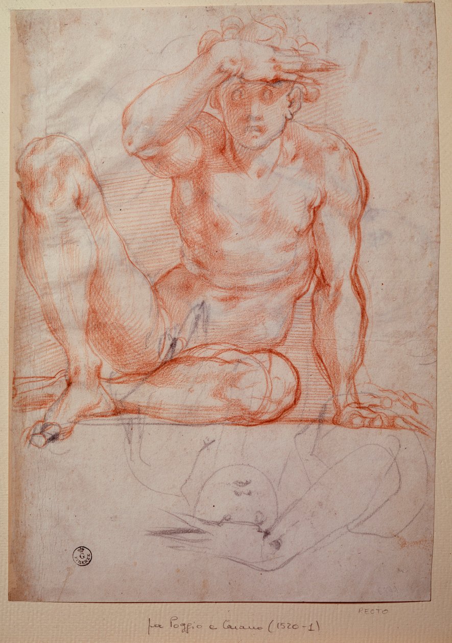 Naakte man door Jacopo Pontormo