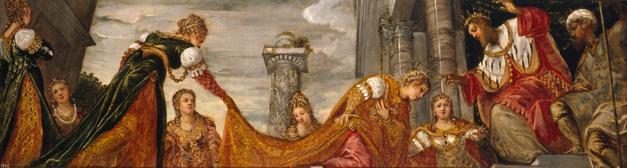Esther voor Ahasveros door Jacopo Robusti Tintoretto