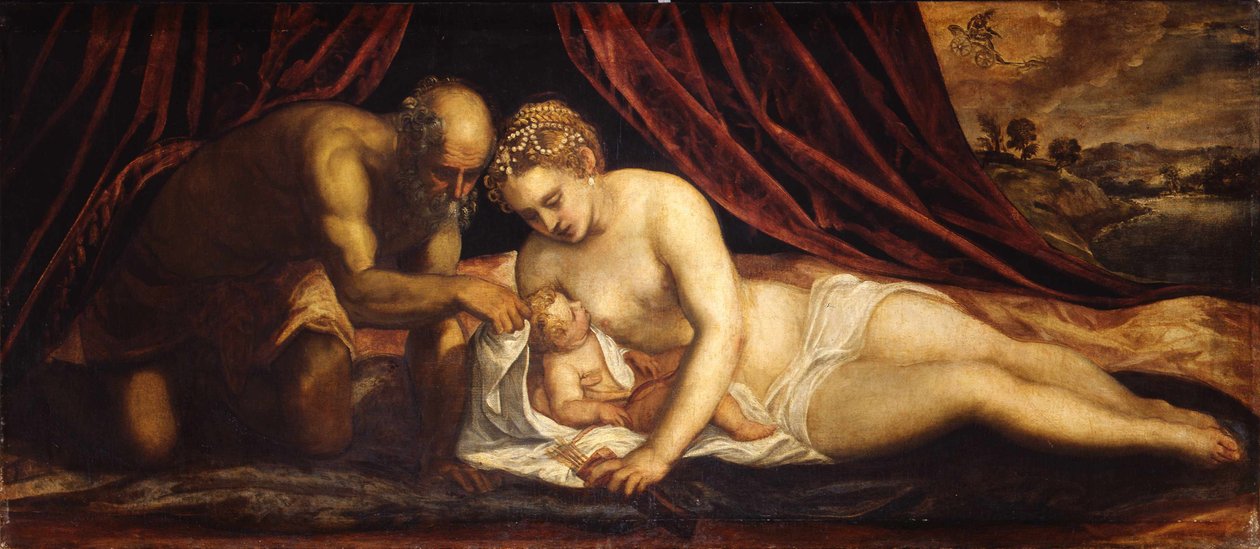 Venus, Vulcanus en Cupido door Jacopo Robusti Tintoretto