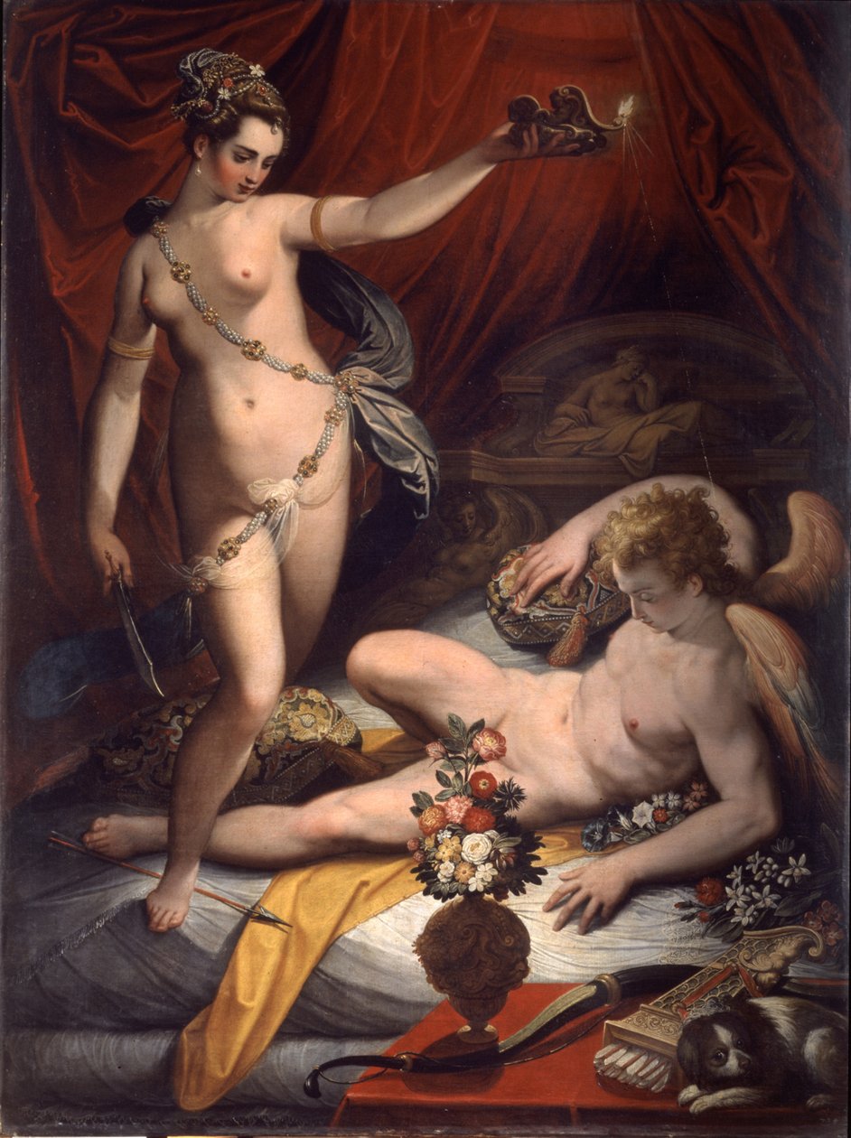 Amor en Psyche, 1589 door Jacopo Zucchi