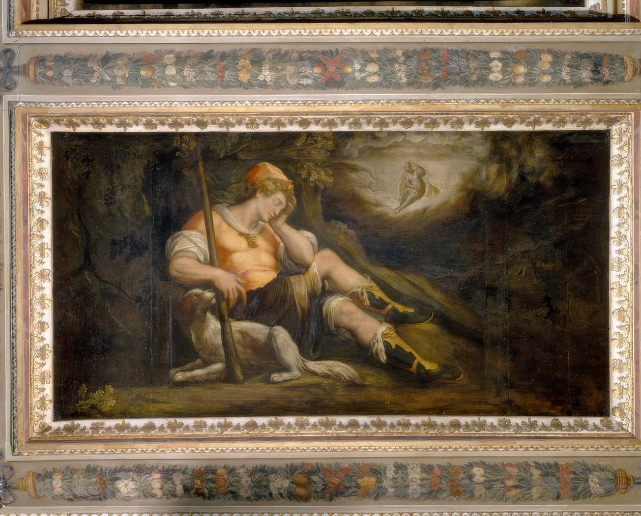 Diana en Endymion door Jacopo Zucchi