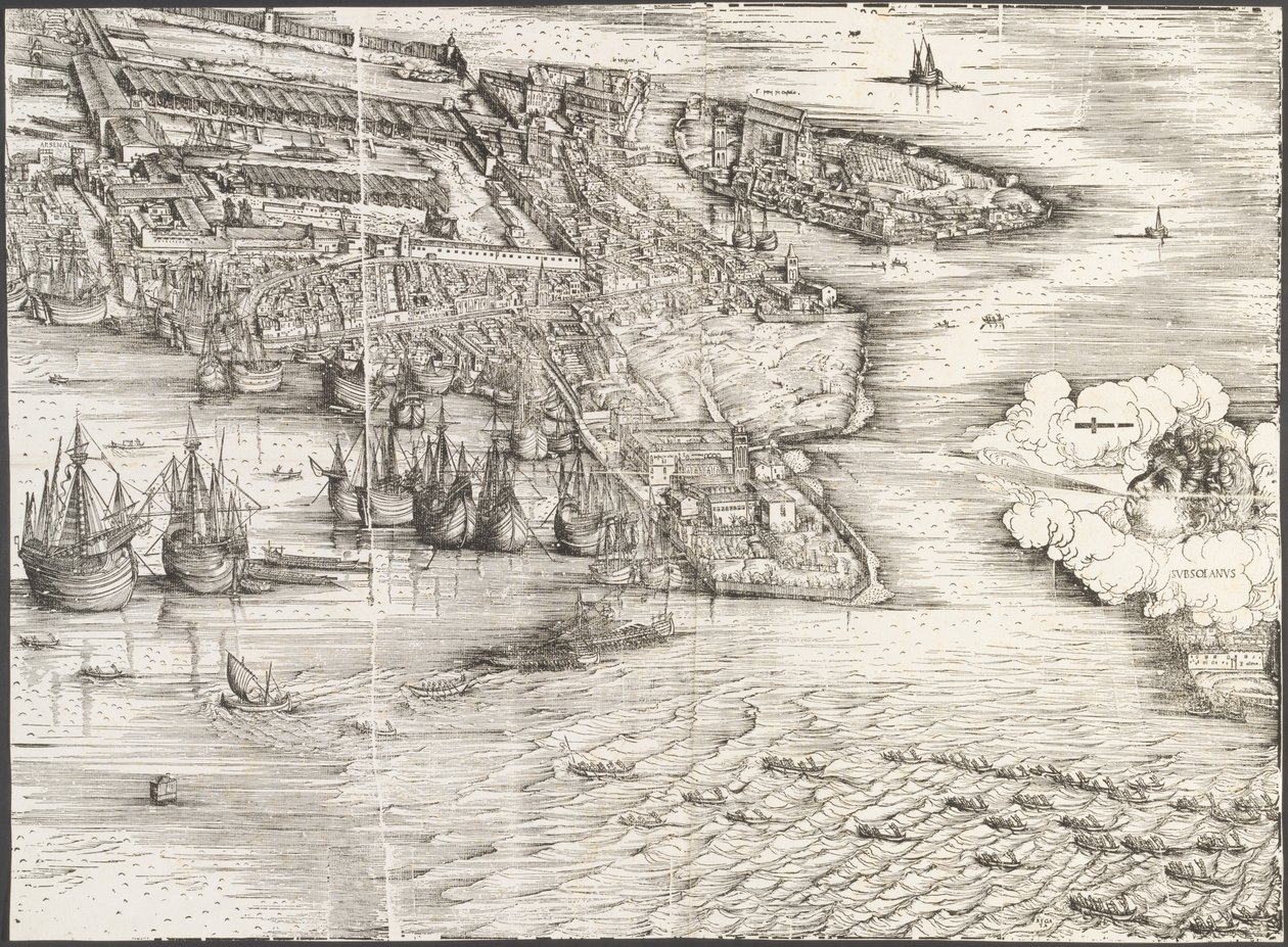 Uitzicht op Venetië [rechtsonder blok] door Jacopo de