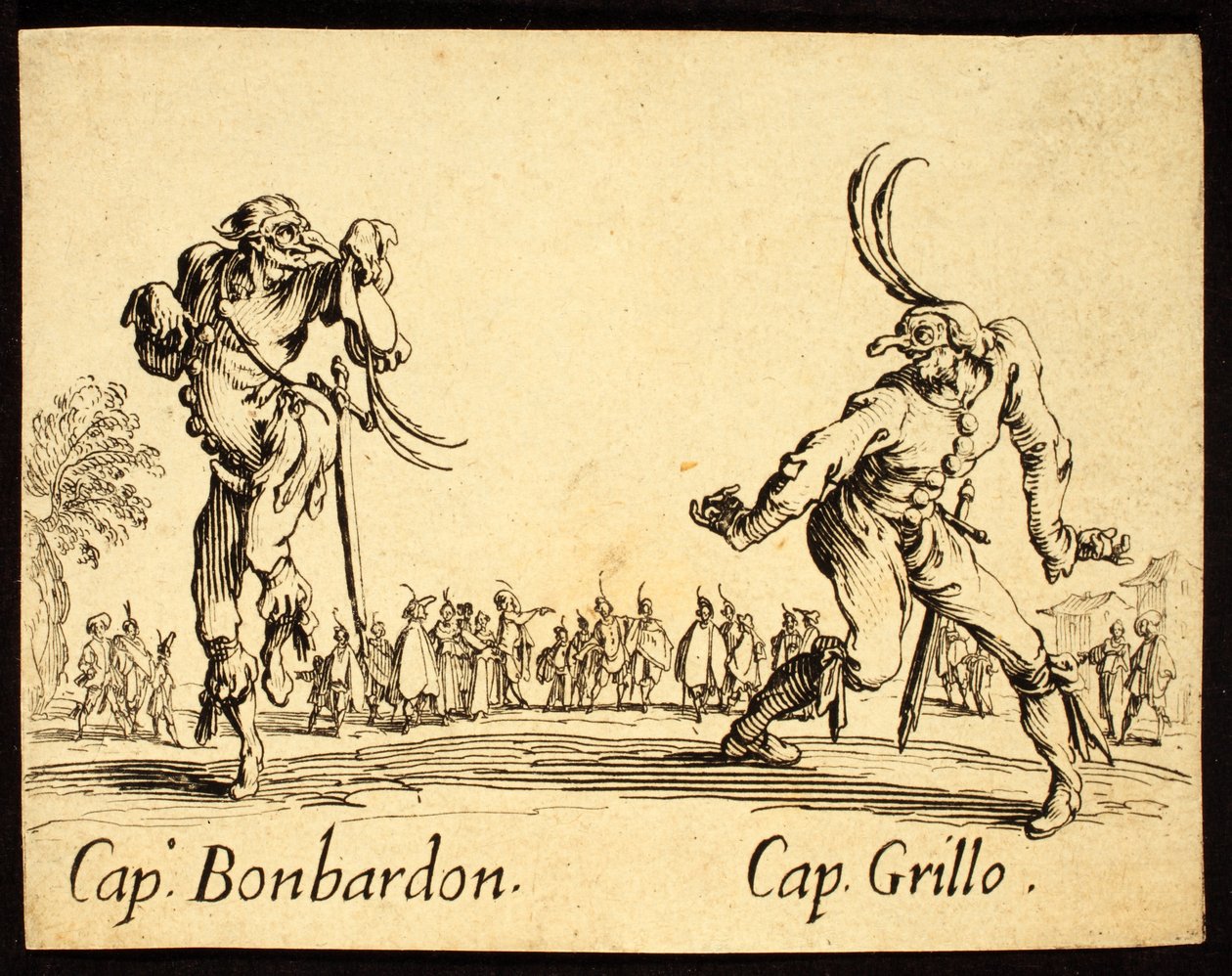Kapiteins Bonbardon en Grillo, 1622 door Jacques Callot