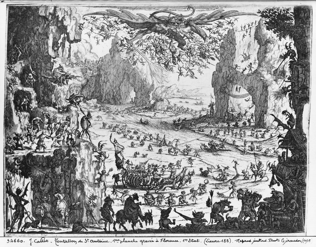 De verzoeking van St. Antonius door Jacques Callot