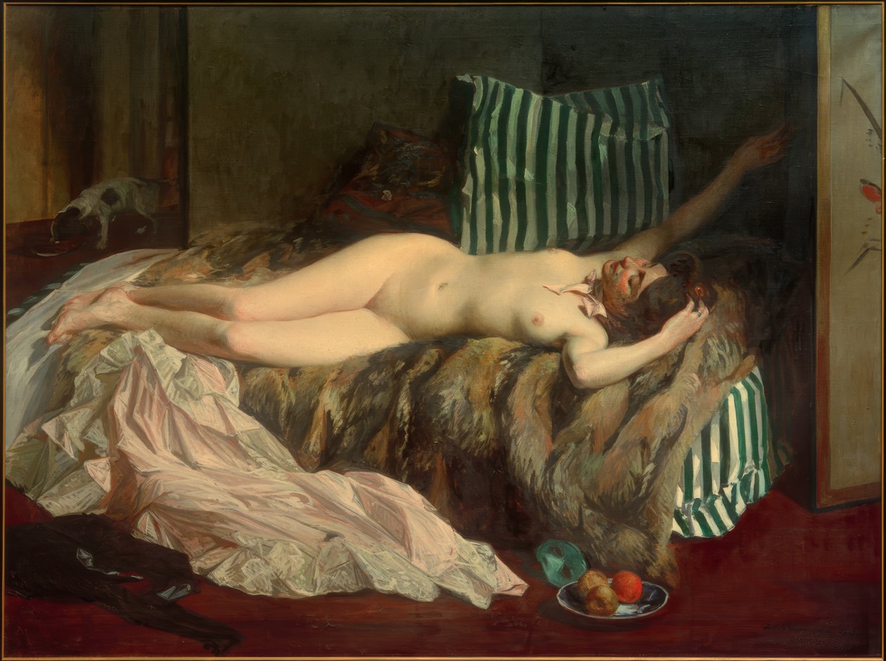Jong meisje na het gemaskerd bal door Jacques Emile Blanche