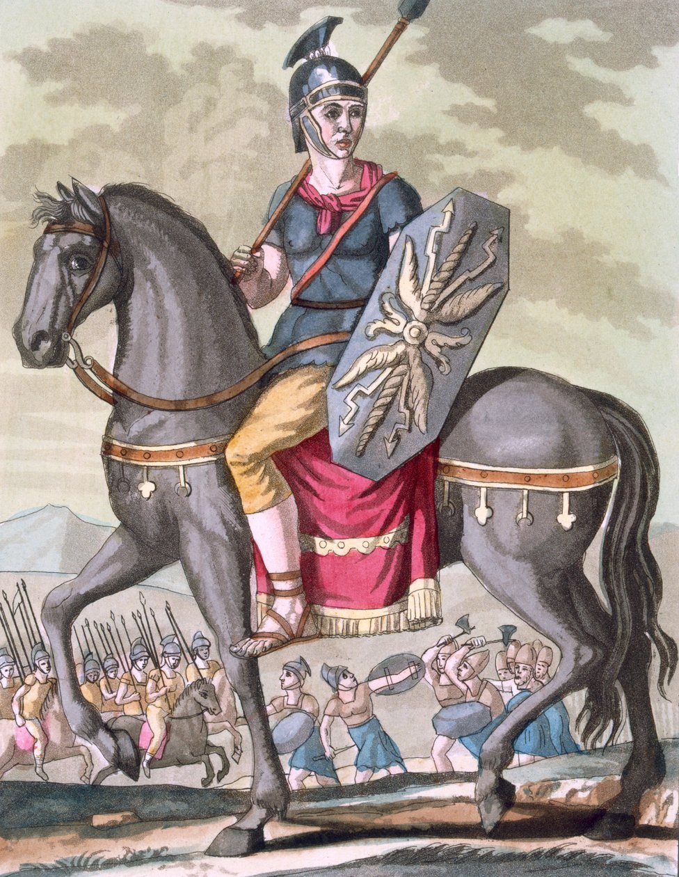 Romeinse ruiter van het staatsleger, illustratie uit 
