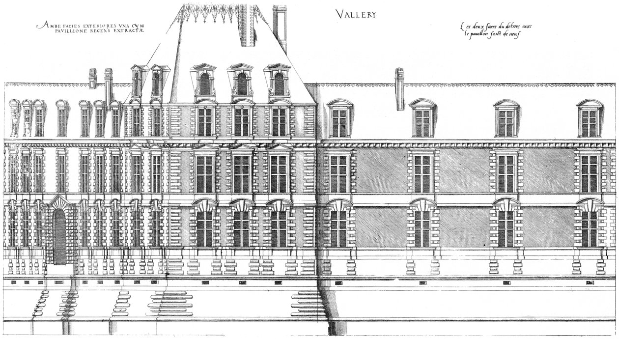 Gravure uit Le premier volume des plus excellents Bastiments de France door Jacques I Androuet du Cerceau