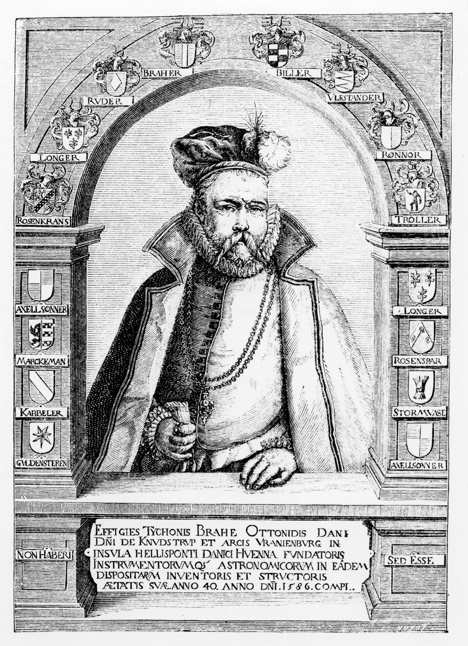 Portret van Tycho Brahe (1546-1601) illustratie uit 