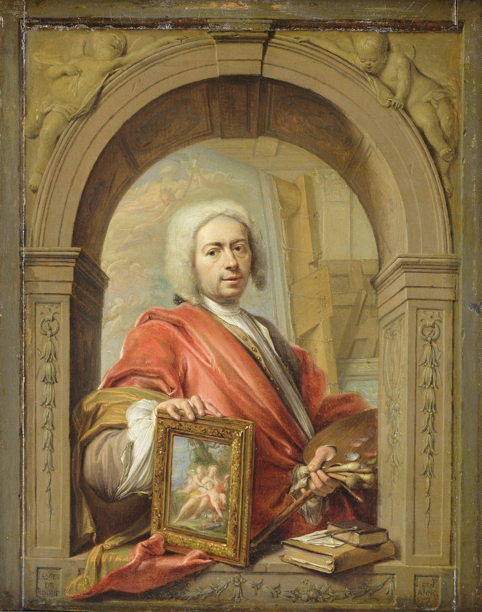 Zelfportret, 1727 door Jacques Ignatius de Roore