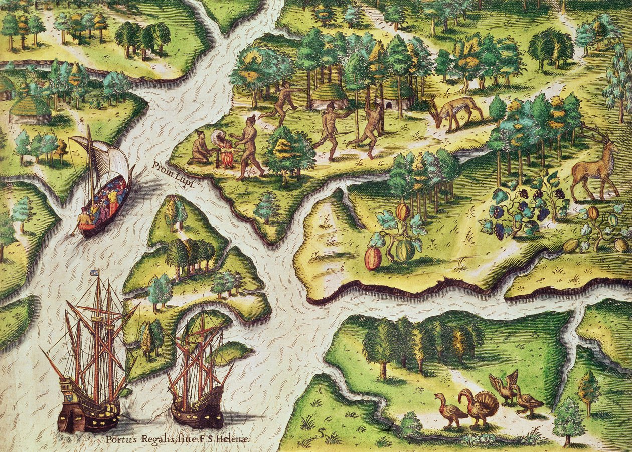 De Fransen arriveren in Port Royal, uit 