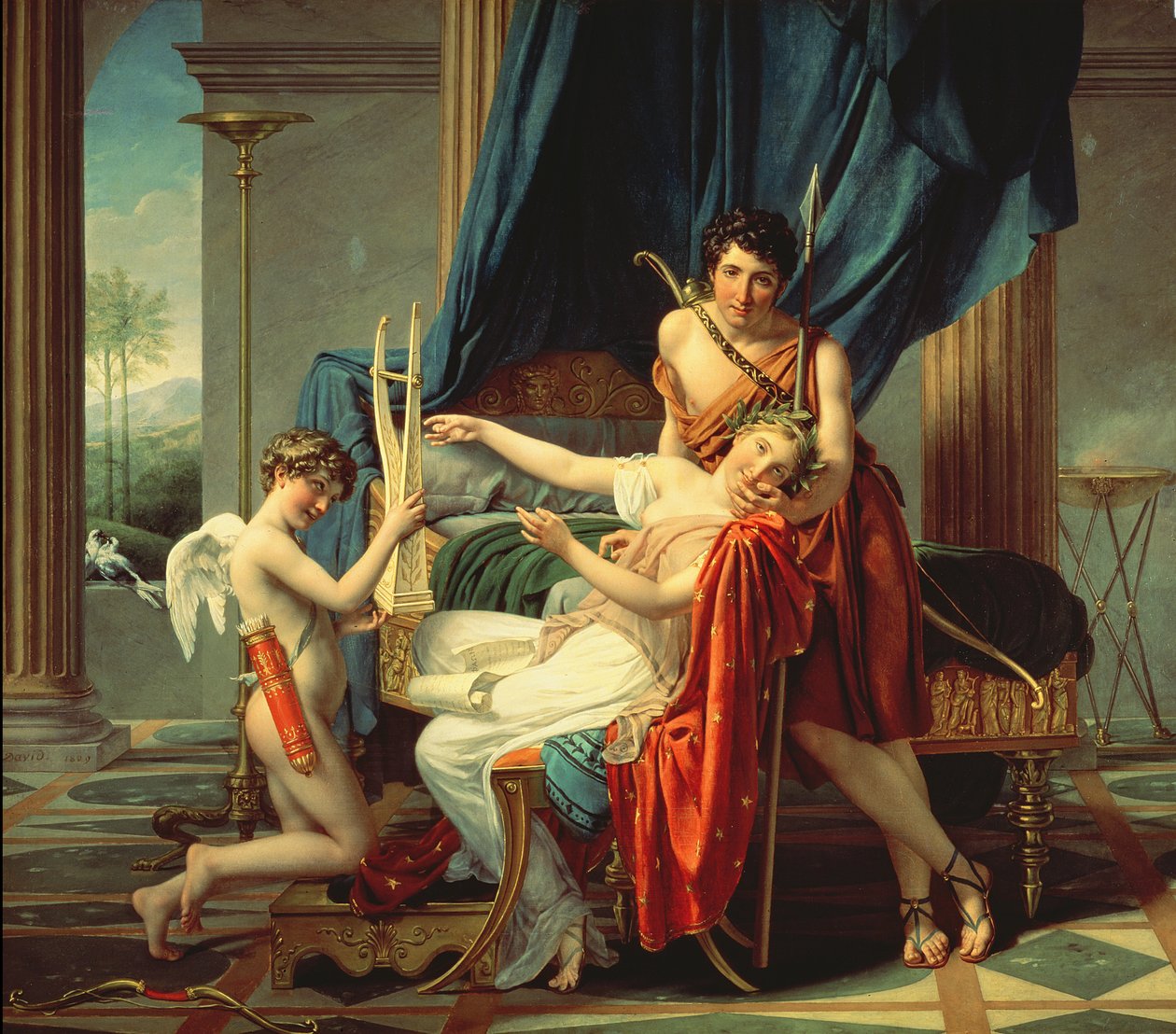 Sappho en Phaon, 1809 door Jacques Louis David