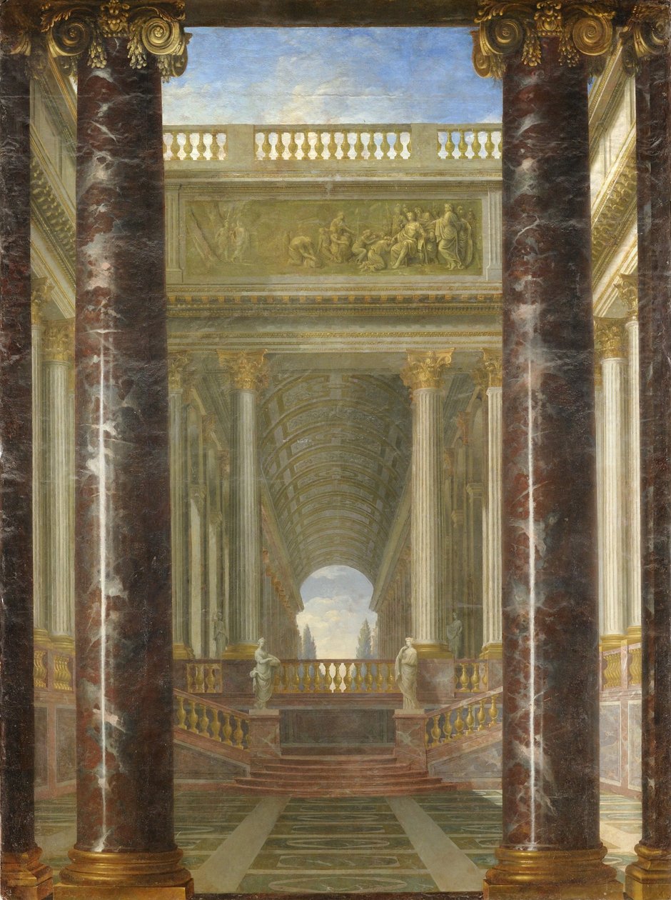 Perspectief van tuinen door Jacques Rousseau