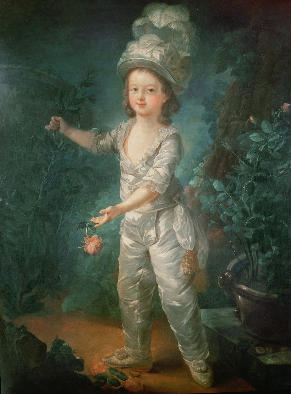 Portret van de Dauphin, later Koning Lodewijk XVII van Frankrijk (1785-95) door Jacques Fabien Gautier d