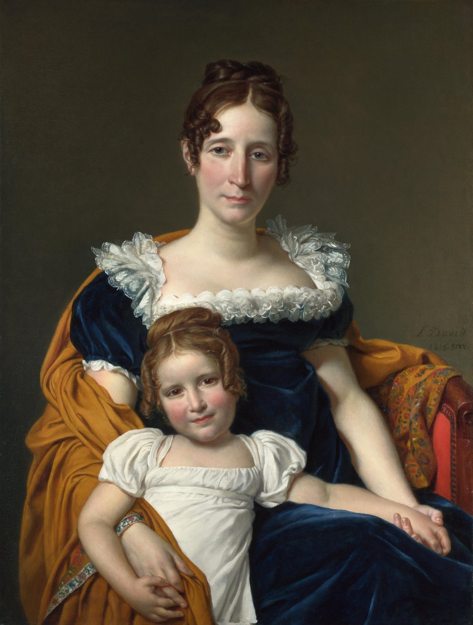 De burggravin Philippe Vilain XIIII en haar dochter Louise door Jacques Louis David