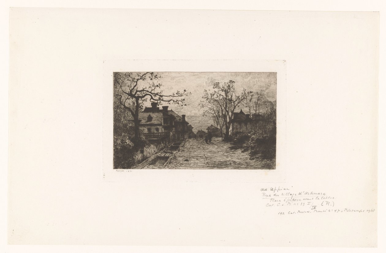 Dorpsstraat met figuren door Jacques Barthélemy Appian (Adolphe)